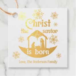 Christus De Savior is Christelijk Nativiteitsgoud  Bedankjes Labels