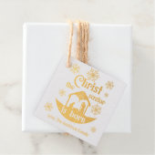 Christus De Savior is Christelijk Nativiteitsgoud Bedankjes Labels (Met doos)