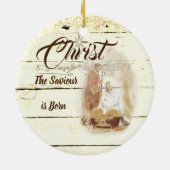 Christus de Savior is geboren Keramisch Ornament (Achterkant)
