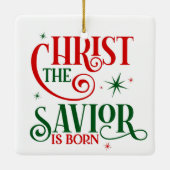 Christus de Savior is geboren Keramisch Ornament (Achterkant)
