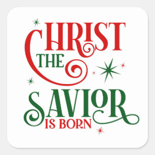 Christus de Savior is geboren Vierkante Sticker