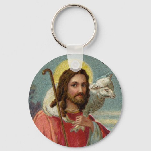 Christus de Shepherd met Lamb  Pasen Sleutelhanger (Voorkant)