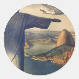 Christus de Verlosser-beeld, Rio De Janeiro, Brazi Ronde Sticker