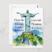 Christus de Verlosser: Bewaker van de skyline van  Briefkaart (Voorkant / Achterkant)