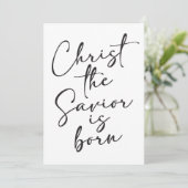 Christus de Verlosser is Geboren Kerst Kunstprint Kaart (Staand voorkant)