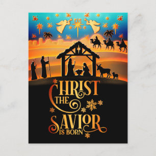 Christus de Verlosser Is Geboren" Kerstmis Geboort Feestdagenkaart