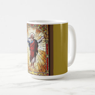 Christus de Verlosser op Glas in lood Koffiemok