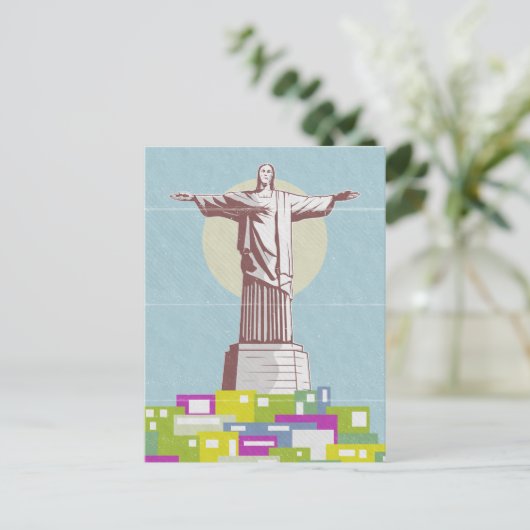 Christus de Verlosser Reisposter Favela Briefkaart (Staand voorkant)