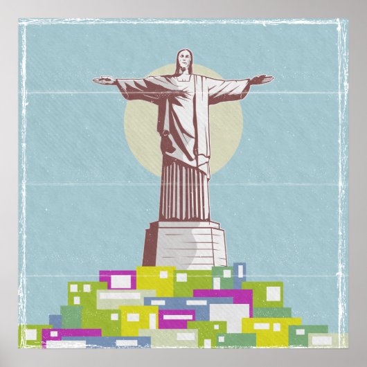 Christus de Verlosser Reisposter Favela Poster (Voorkant)