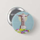 Christus de Verlosser Reisposter Favela Ronde Button 5,7 Cm (Voorkant /achterkant)