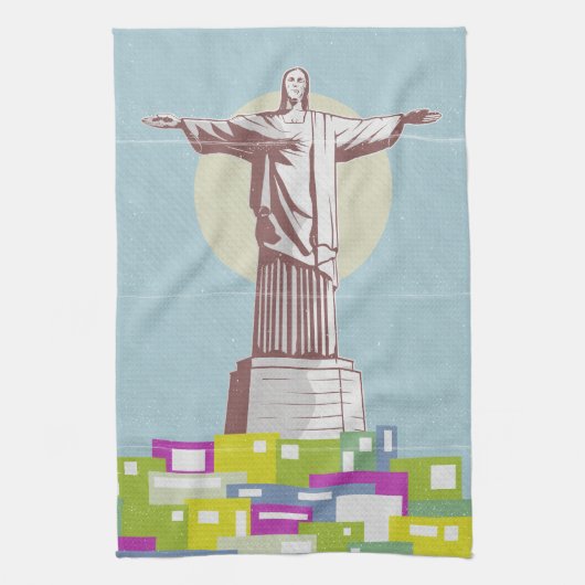 Christus de Verlosser Reisposter Favela Theedoek (Verticaal)