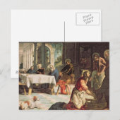 Christus De voeten van de Disciples wassen 2 Briefkaart (Voorkant / Achterkant)