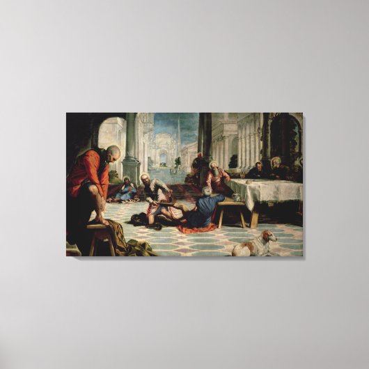 Christus De voeten van de Disciples wassen 2 Canvas Afdruk (Voorkant)