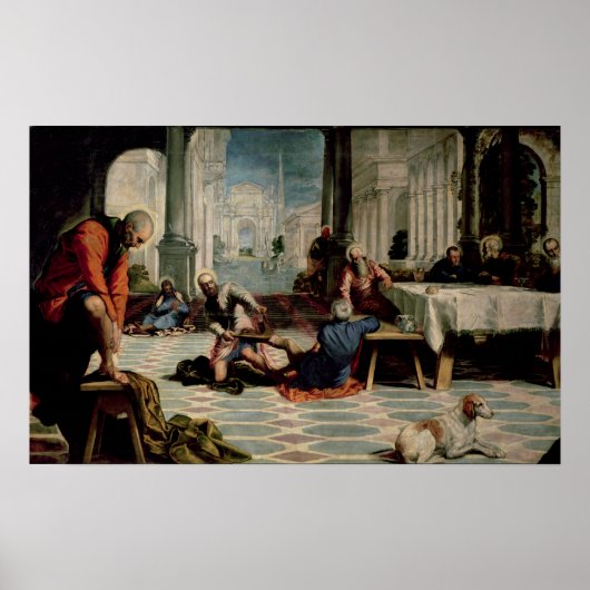 Christus De voeten van de Disciples wassen 2 Poster (Voorkant)