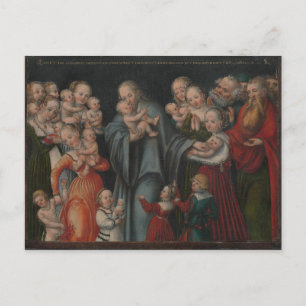 Christus die de kinderen verstikt briefkaart