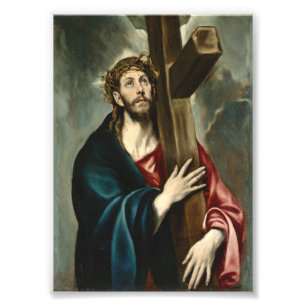 Christus die het kruis draagt, El Greco Foto Afdruk