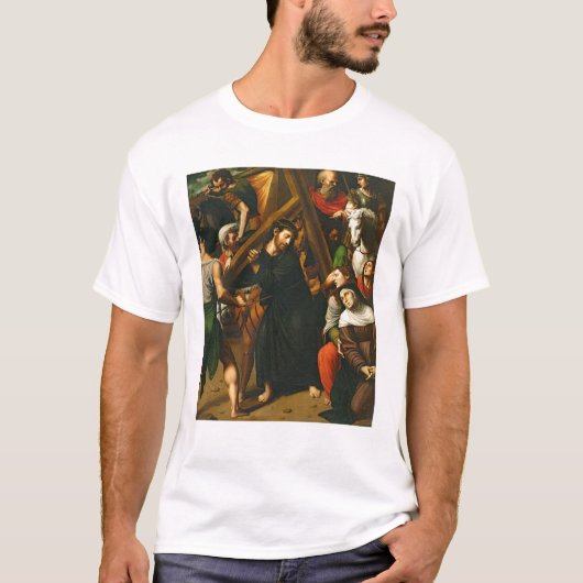 Christus die het kruis draagt t-shirt (Voorkant)