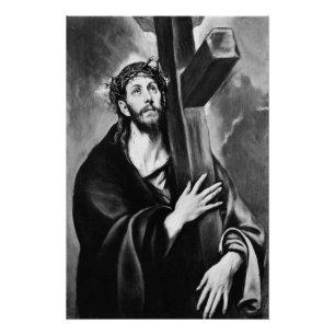 Christus die het Kruis draagt (zwart-wit) Poster Perfect Poster