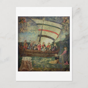 Christus die op het water loopt na de 'Navicella' Briefkaart