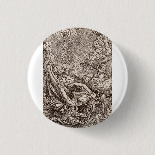 Christus door engelen in de hemel geboren ronde button 3,2 cm