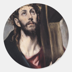 Christus_draagt_het_kruis_1580 Ronde Sticker