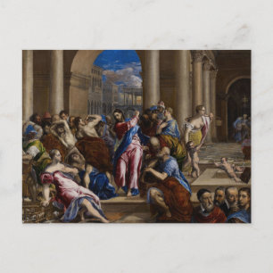 Christus drijft de geldwisselaars uit door El Grec Briefkaart