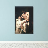 Christus Embracing St. Bernard Canvas Afdruk (Insitu (Houten vloer))