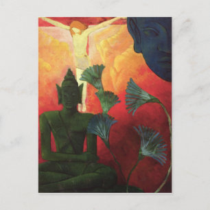 Christus en Boeddha, c.1890-1892 Briefkaart