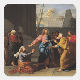 Christus en de Canarische vrouw, 1783-84 Vierkante Sticker