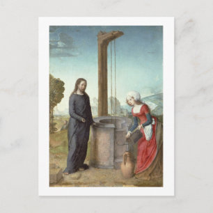 Christus en de vrouw van Samaria, c.1500 (olie op Briefkaart