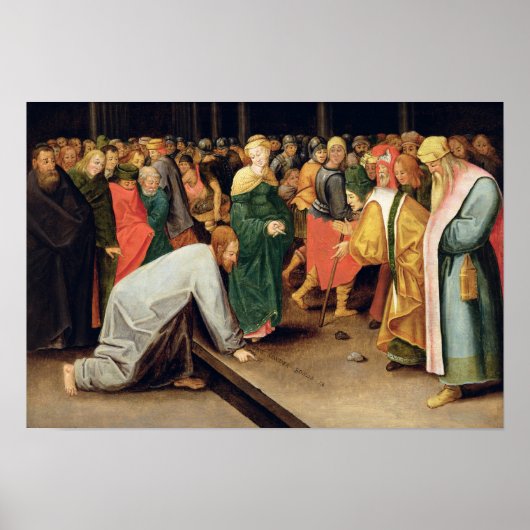 Christus en de vrouwen in overspel, 1628 poster (Voorkant)