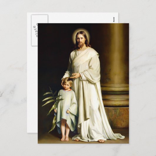 Christus en kind. Fine Art Easter-Briefkaarten Feestdagenkaart (Voorkant / Achterkant)