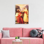 Christus en Samaritan van Christelijke Schleisner Canvas Afdruk (Insitu (Woonkamer))