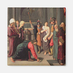 Christus en vrouw in overspel magneet