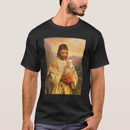 Christus en zijn kat t-shirt (Voorkant)
