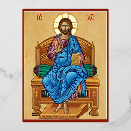 Christus Enthroned Folie Uitnodiging Briefkaart