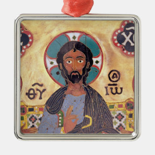 Christus Enthroned Metalen Ornament