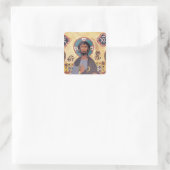Christus Enthroned Vierkante Sticker (Tas)