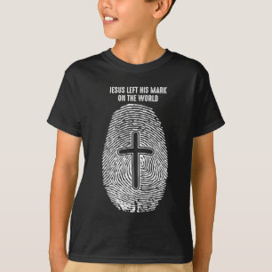 Christus Fingerprint Christelijke Jezus liet zijn  T-shirt
