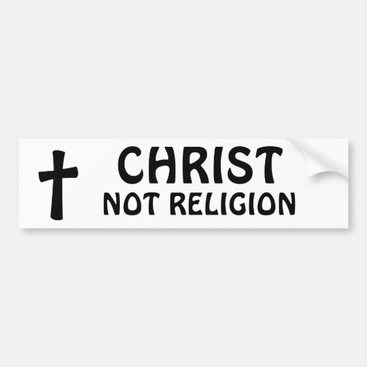 Christus - geen religie bumpersticker (Voorkant)