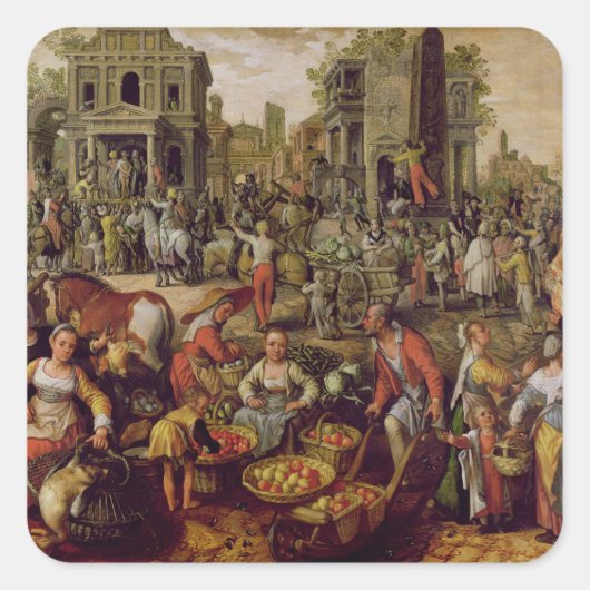 Christus getoond aan het volk vierkante sticker (Voorkant)