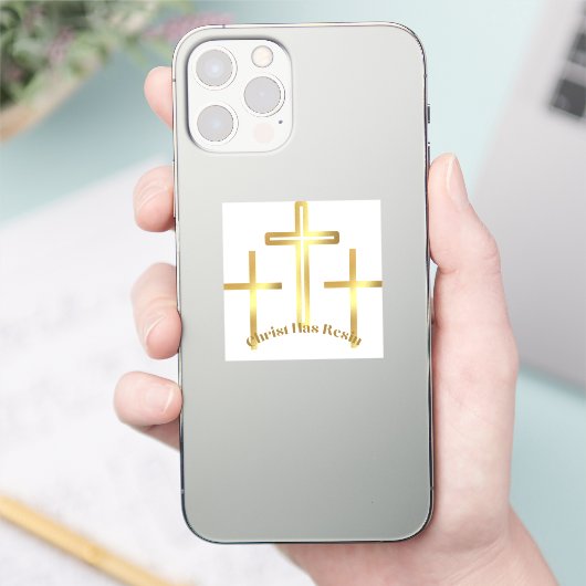Christus heeft Risen Sticker (Telefoon)