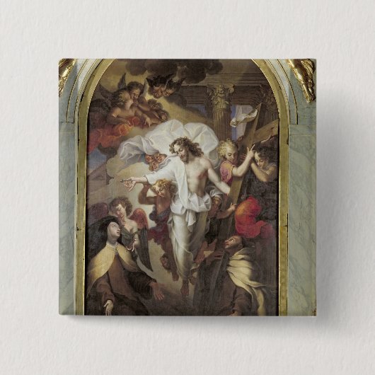 Christus herurrecteerd vierkante button 5,1 cm (Voorkant)
