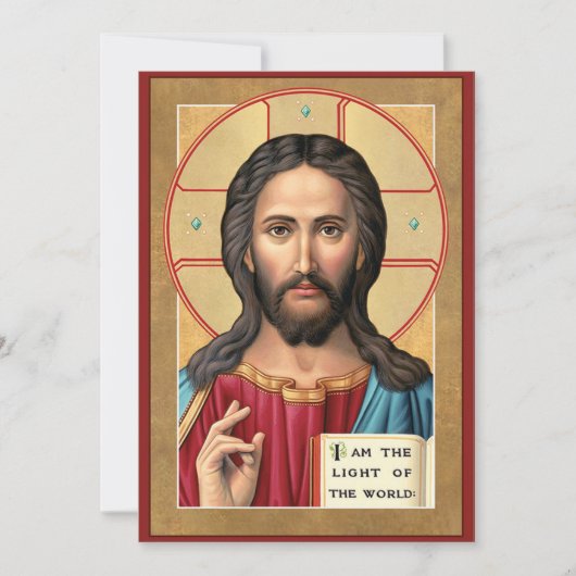 Christus het licht van de wereld feestdagenkaart (Voorkant)
