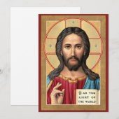 Christus het licht van de wereld feestdagenkaart (Voorkant / Achterkant)