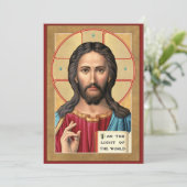 Christus het licht van de wereld feestdagenkaart (Staand voorkant)