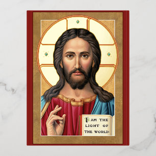 Christus het licht van de wereld folie feestdagen briefkaart