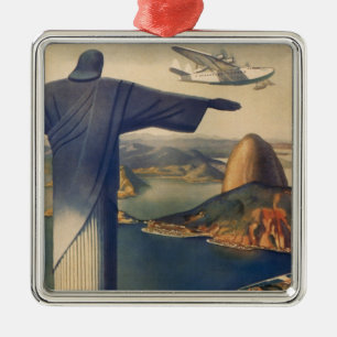 Christus het Redeemer-beeld, Rio de Janeiro, Brazi Metalen Ornament