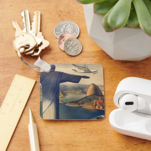 Christus het Redeemer-beeld, Rio de Janeiro, Brazi Sleutelhanger (Bureau)