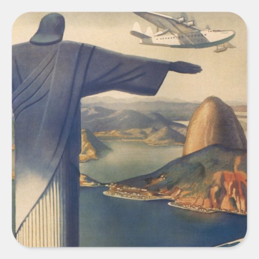 Christus het Redeemer-beeld, Rio de Janeiro, Brazi Vierkante Sticker (Voorkant)